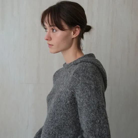 alpaca blend hoodie sweater charcoal