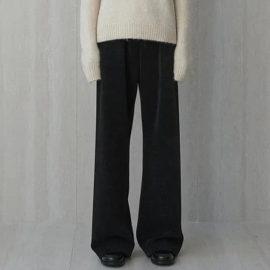 velvet corduroy banding pants black