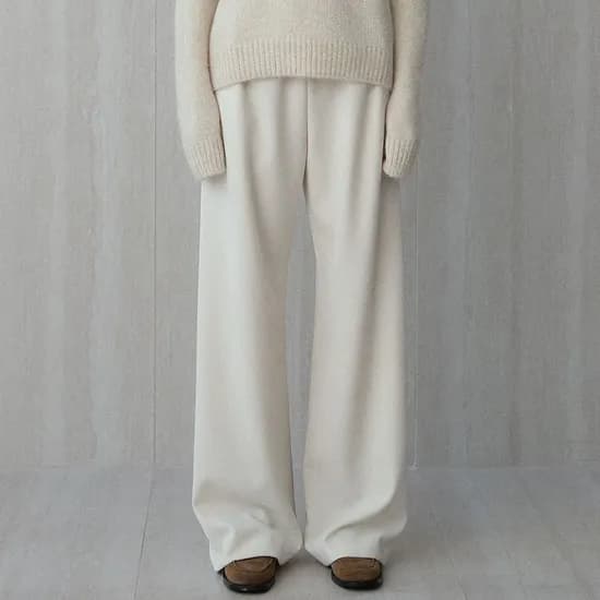 velvet corduroy banding pants ivory