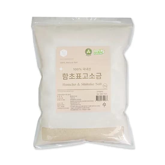 청년소금 함초 표고 소금 국내산 2kg 1개