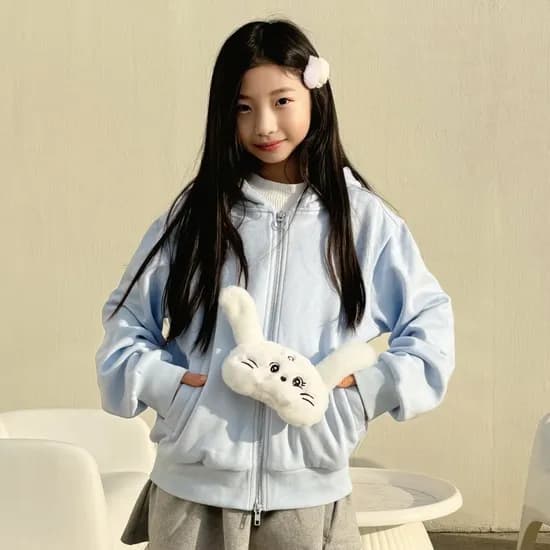 뽀송 래빗 귀달이 후드 집업 TGJM24T07_7358