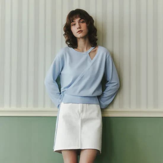 울 블렌딩 랩 스웨터 WOOL BLENDING WRAP SWEATER