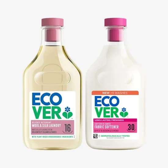 에코버 울세탁세제 수련꽃 허니듀 750ml, 1개+섬유유연제 사과꽃 아몬드 750ml, 1개