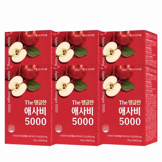 안국약품 The 탱글한 애사비 5000 저당 젤리 14포, 6개