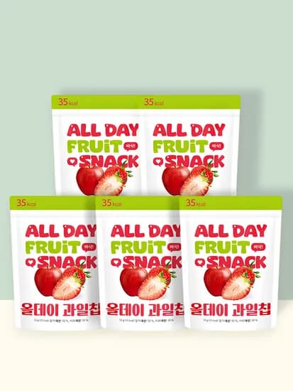 퓨어잇 올데이 동결건조 과일칩 사과딸기칩 5봉세트 과일100%