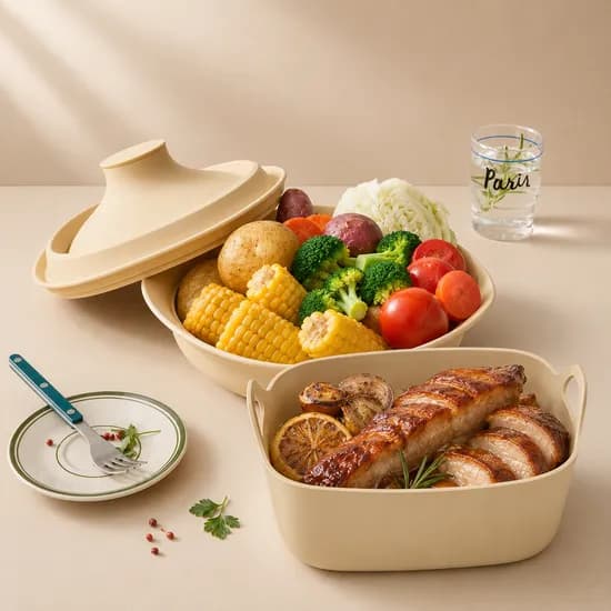 실리프랑 실리콘 찜기 촉촉 멀티쿠커 + 에어프라이어 팟 용기 커버 무연마 에프용기+계량스푼