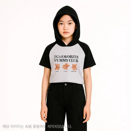 더데이걸 라그란 반팔 후드티 TGMH25301
