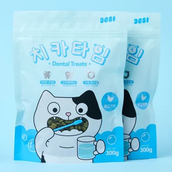 3651 치카타임 고양이 이빨과자 덴탈트릿 닭고기, 300g, 2개