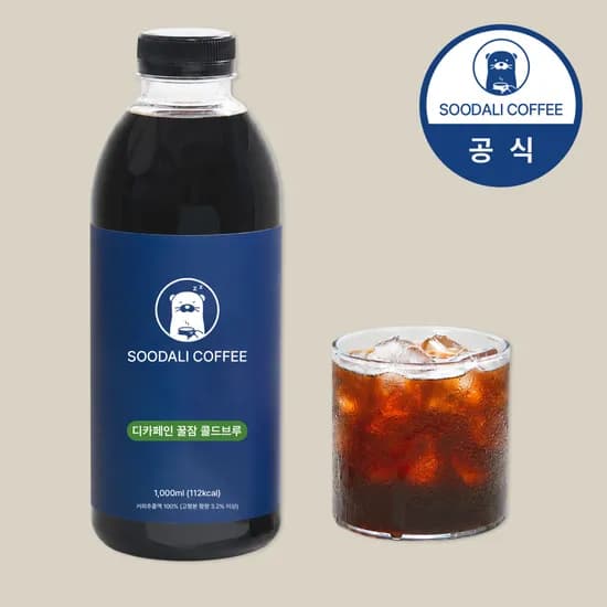수달리커피 디카페인 꿀잠 블렌드 콜드브루 원액 1000ml 더치커피