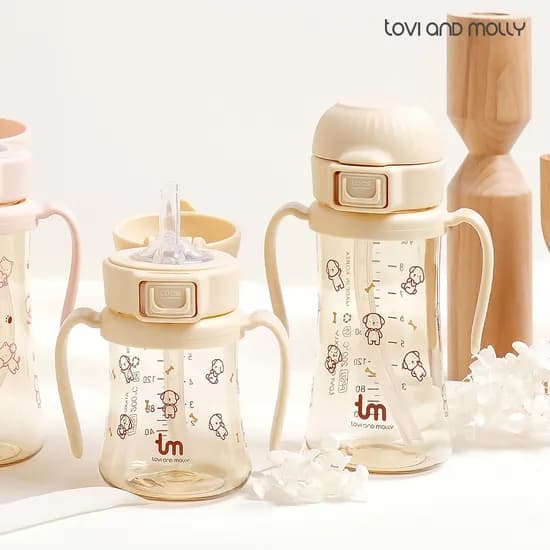 토비 새지 않는 아기 유아 이유식 원터치락 빨대컵 180ml 280ml