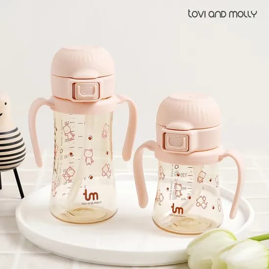 몰리 새지 않는 아기 유아 이유식 원터치락 빨대컵 180ml 280ml