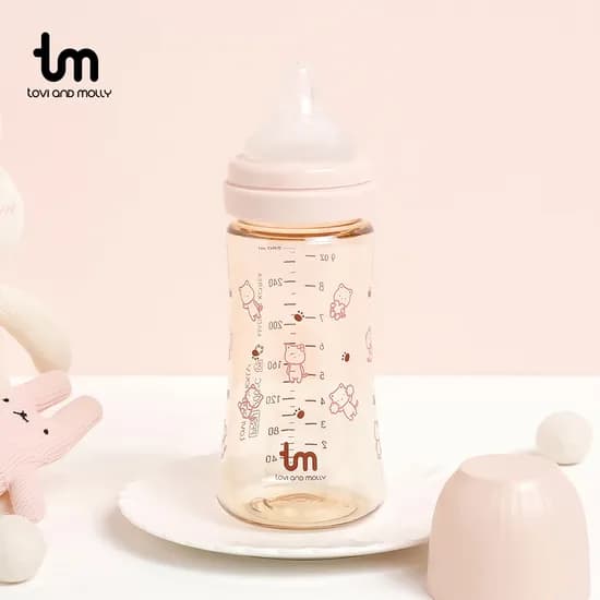 토비앤몰리 PPSU 신생아 아기 젖병 젖꼭지 2단계 280ml 핑크 1개