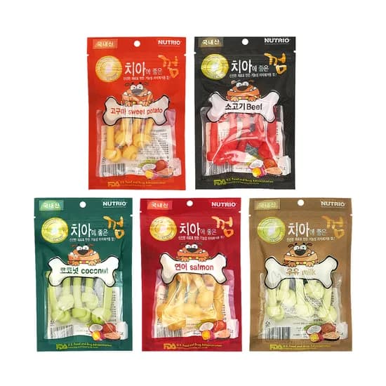 뉴트리오 치아에좋은껌 강아지 치석껌 80g 5종 덴탈 간식