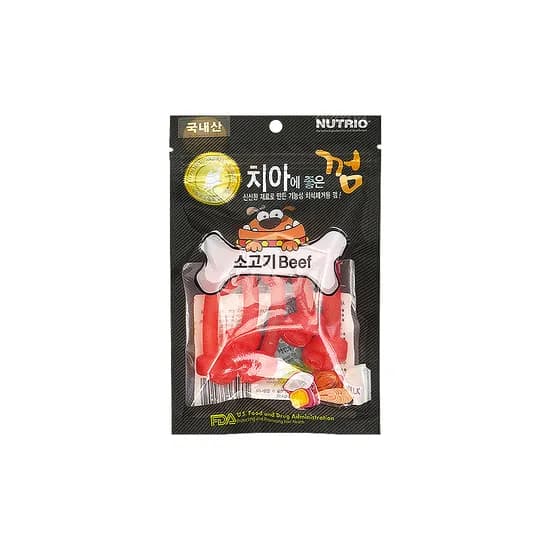 뉴트리오 치아에좋은껌 강아지치석껌 소고기, 80g, 1개