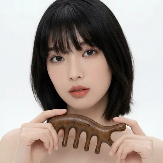 에끌라두 골든 샌달우드 괄사(빗모양 페이스바디 마사지괄사)