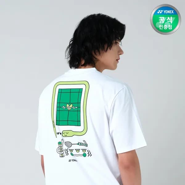 요넥스 251TS061U 배드민턴 오버핏 반팔티 남녀공용 데일리웨어 화이트
