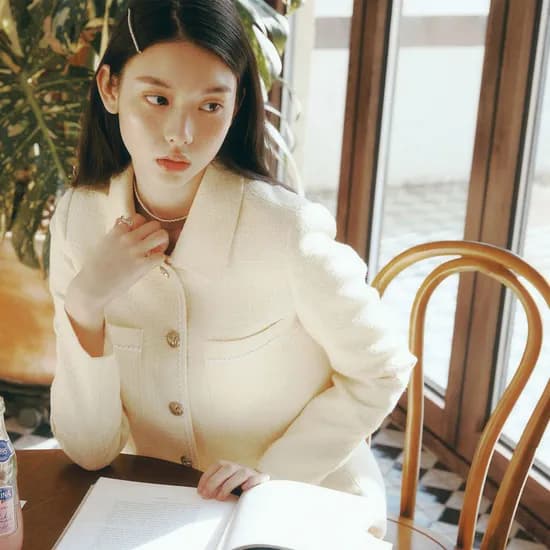 로엠 카라 트위드 자켓  RMJKF23S51