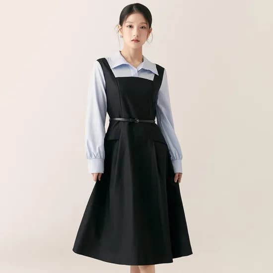로엠 뷔스티에 매칭 롱 원피스 RMOWF23S13