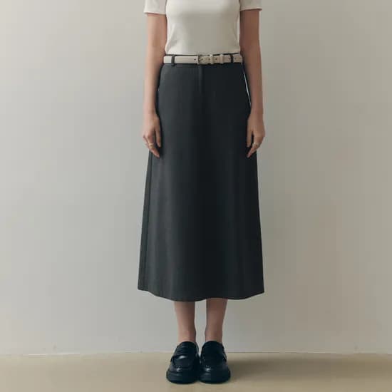 클로이 롱 스커트 CHLOE LONG SKIRT / CHARCOAL
