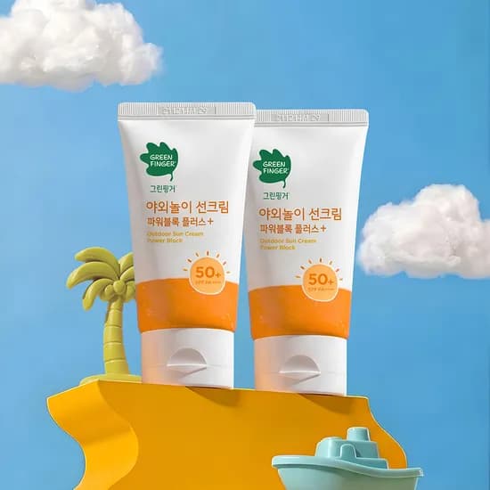 그린핑거 야외놀이 파워블록 무기자차 선크림 50 SPF 80ml / 촉촉한, 순한, 어린이, 키즈, 유아, 데일리, 선케어