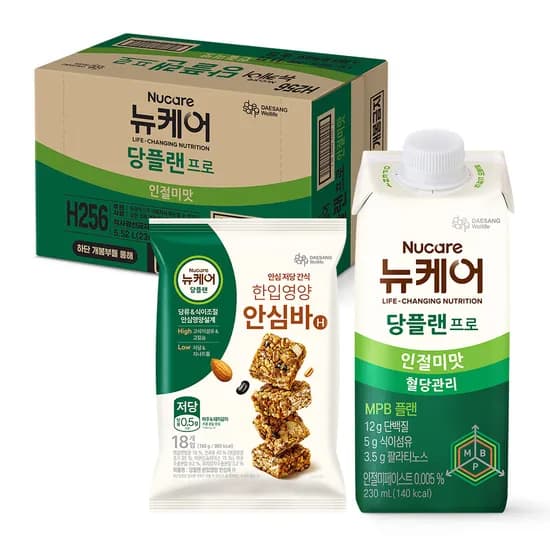 뉴케어 당플랜 프로 인절미맛 MPB 설계 230 mL 24팩+당플랜 안심바 18입