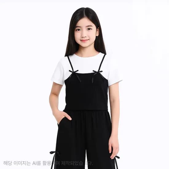 더데이걸 나시 레이어드 티셔츠 TGRA25304