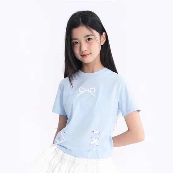 더데이걸 리본 장식 반팔티 TGRA25301