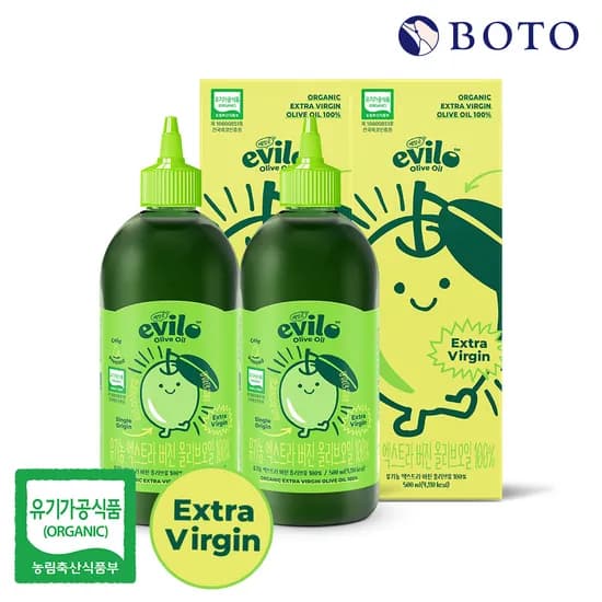 보뚜 에빌로 유기농 엑스트라버진 올리브오일 500ml, 2개