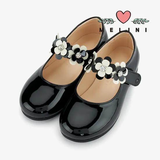 멜리니 여아구두 칼리 글로시블랙 유아 키즈 신발