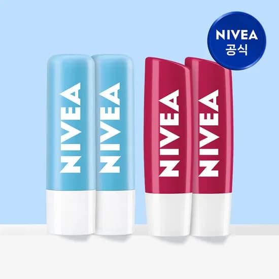 니베아 립케어 4.8g 모이스춰 케어 2개 + 체리 샤인 2개