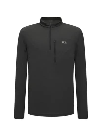 K2 남성 KTR CLIFF 클리프 긴팔 집업 티셔츠 ECO MELANGE CHARCOAL KMP25207ZN