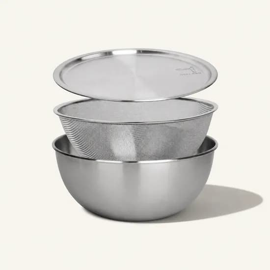 델라고 믹싱볼 양푼 양푼이 세척 스텐 쌀세척 볼 3종 세트 18cm