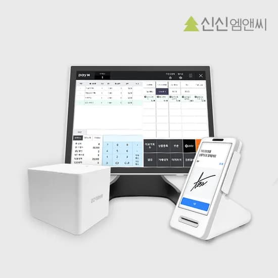PC형 페이앤포스 네이버 플레이스 연동 토스카드단말기 요식업 QR오더 애플페이 화이트세트