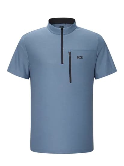 K2 남성 BOOST 테크드라이 반팔 집업 ASH BLUE KMM252953D