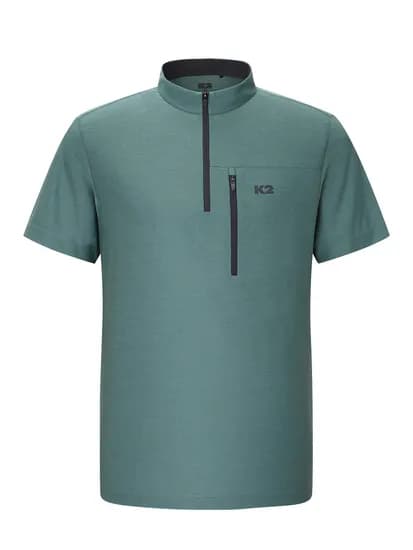 K2 남성 BOOST 테크드라이 반팔 집업 Jade KMM25295G3