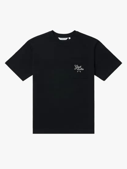 AIR MESH GRAFFITI LOGO POCKET TEE-BLACK