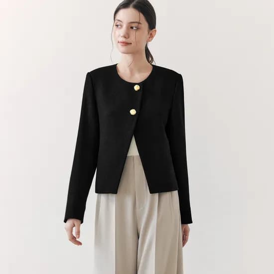 슬릿 트위드 자켓 SLIT TWEED JACKET / BLACK