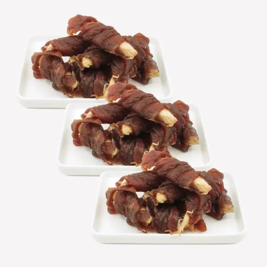 국내제작 북오말이 강아지 수제 간식 북어와 오리육포로 만든 애견 간식 황태+오리, 70g, 3개
