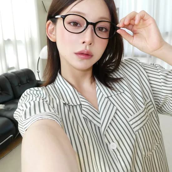 실크핏 포레스트 반팔 카라 커플 잠옷 세트 여름 홈웨어 남녀공용