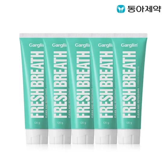 가그린 후레쉬브레스 치약 120g, 라임민트향, 5개