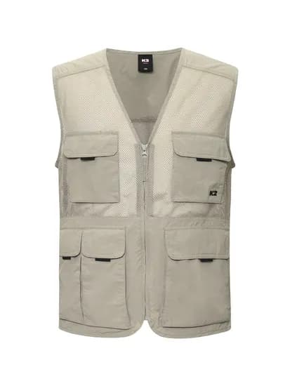 K2 남성 FLYHIKE 유틸리티 V넥 메쉬 베스트 D/GRAYISH BEIGE KMM25627JS