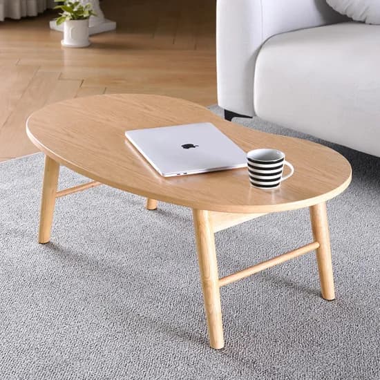 인테리어레시피 원목 접이식 좌식 테이블 거실 소파 좌탁 밥상 1100x550mm 내추럴