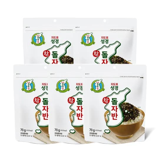 지도표 성경김 김자반 돌자반 조미김 70g 5개