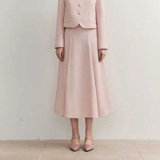 아이비 트위드 롱 스커트 IVY TWEED LONG SKIRT / PINK