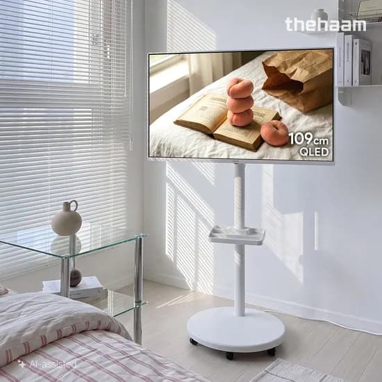 더함 삼탠바이미 스마트 109cm 43인치 QLED 라이트 이동식 스탠드