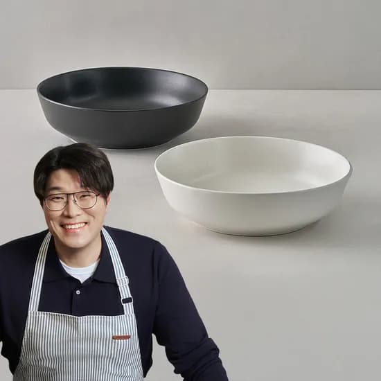 데켓 도자기 샐러드볼/ 접시 (화이트/블랙)