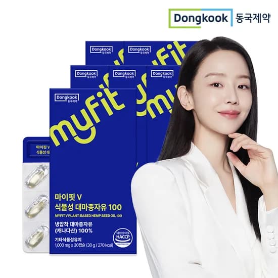 동국제약 마이핏 냉압착 대마종자유100 캐나다 식물성햄프씨드오일 대마씨유 30캡슐, 6개