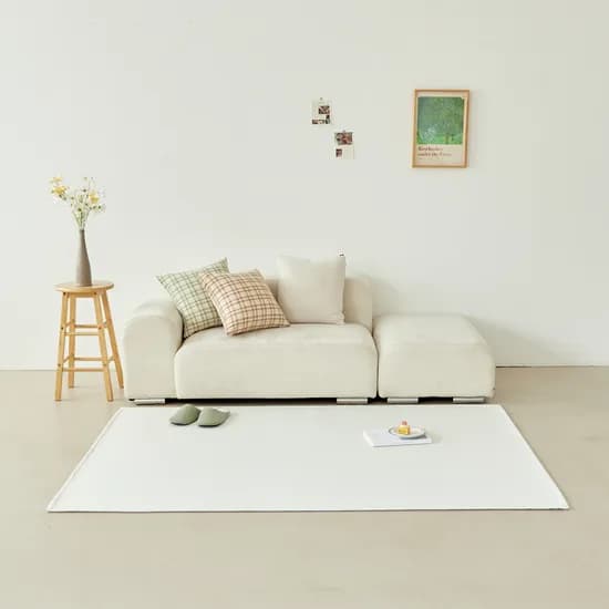 워셔블 방수 러그 방바닥매트 고양이러그 거실 카페트 하이드 화이트, 150x100cm