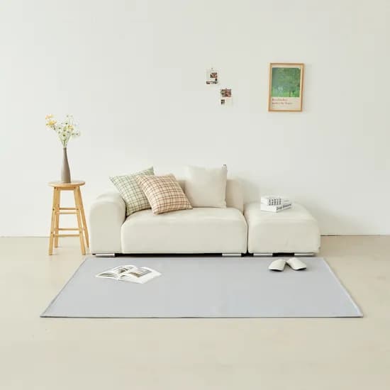 워셔블 방수 러그 방바닥매트 고양이러그 거실 카페트 하이드 그레이, 150x100cm