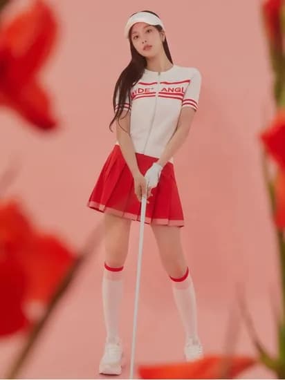 와이드앵글 여성 CO 여름 베이직 플리츠 큐롯 Red WWM25Q51R2